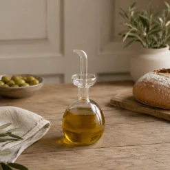 Aceitera y vinagrera redonda de cristal Thermic Luigi Bormioli
