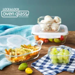 Bandeja para horno de cristal con asas Lock&Lock