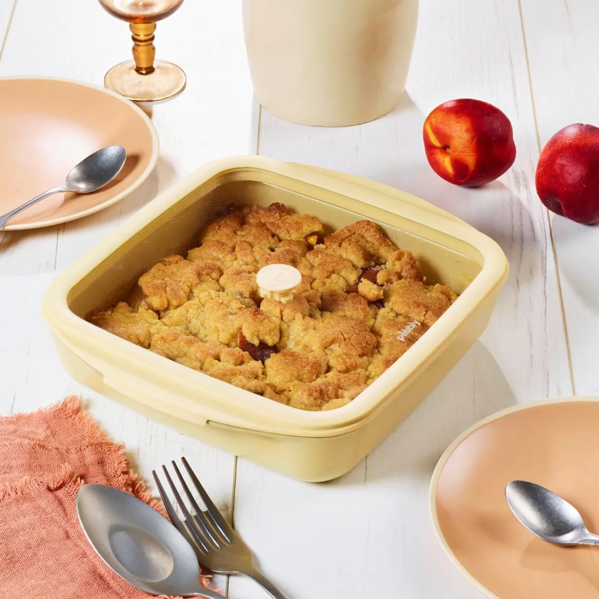 Bandejas de hornear de cristal con tapa Pebbly