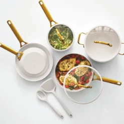 Batería de cocina 6 piezas cerámicas Padova Cream White GreenPan