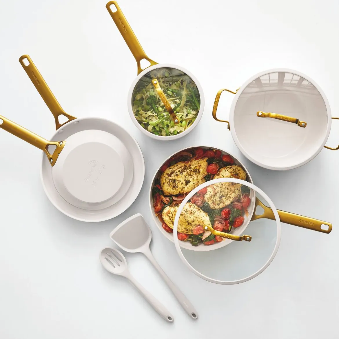 Batería de cocina 6 piezas cerámicas Padova Cream White GreenPan