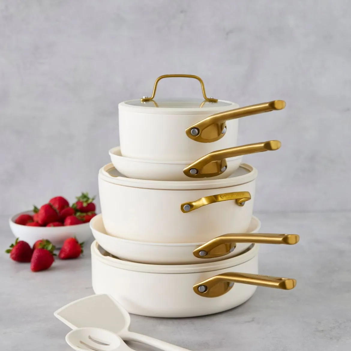 Batería de cocina 6 piezas cerámicas Padova Cream White GreenPan