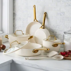 Batería de cocina 6 piezas cerámicas Padova Cream White GreenPan