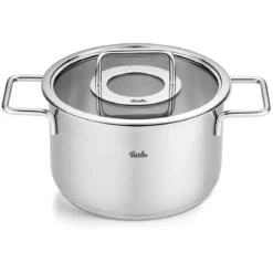 Batería 4 piezas acero inoxidable con tapa de cristal Pure Collection Fissler