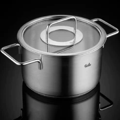 Batería 4 piezas acero inoxidable con tapa de cristal Pure Collection Fissler