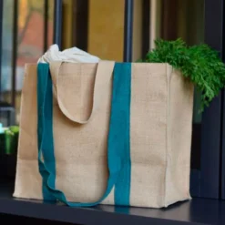 Bolsa de yute y algodón XL de Pebbly
