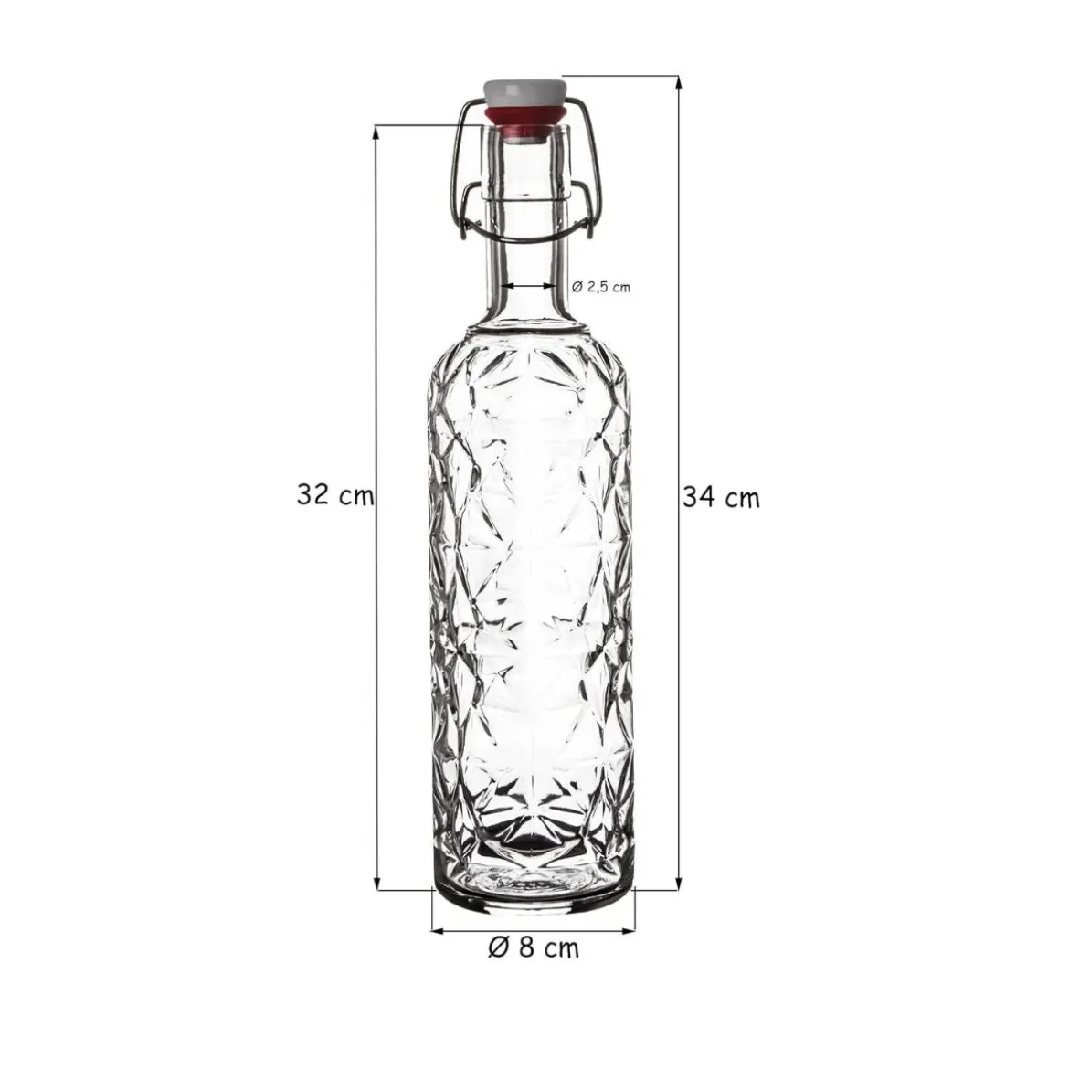 Botella de cristal con tapón basculante Oriente Bormioli Rocco