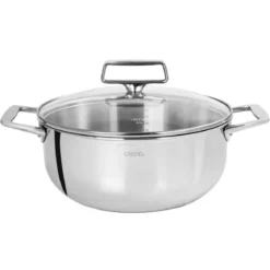 Cacerola alta de acero inoxidable 5-Ply con tapa Castel'Pro Cristel