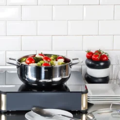 Cacerola alta de acero inoxidable 5-Ply con tapa Castel'Pro Cristel