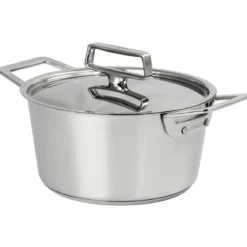 Cacerola alta de acero inoxidable con tapa de inox 1826 Cristel