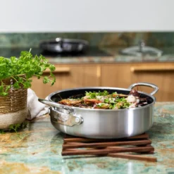 Cacerola baja cerámica con exterior acero inoxidable Premiere GreenPan