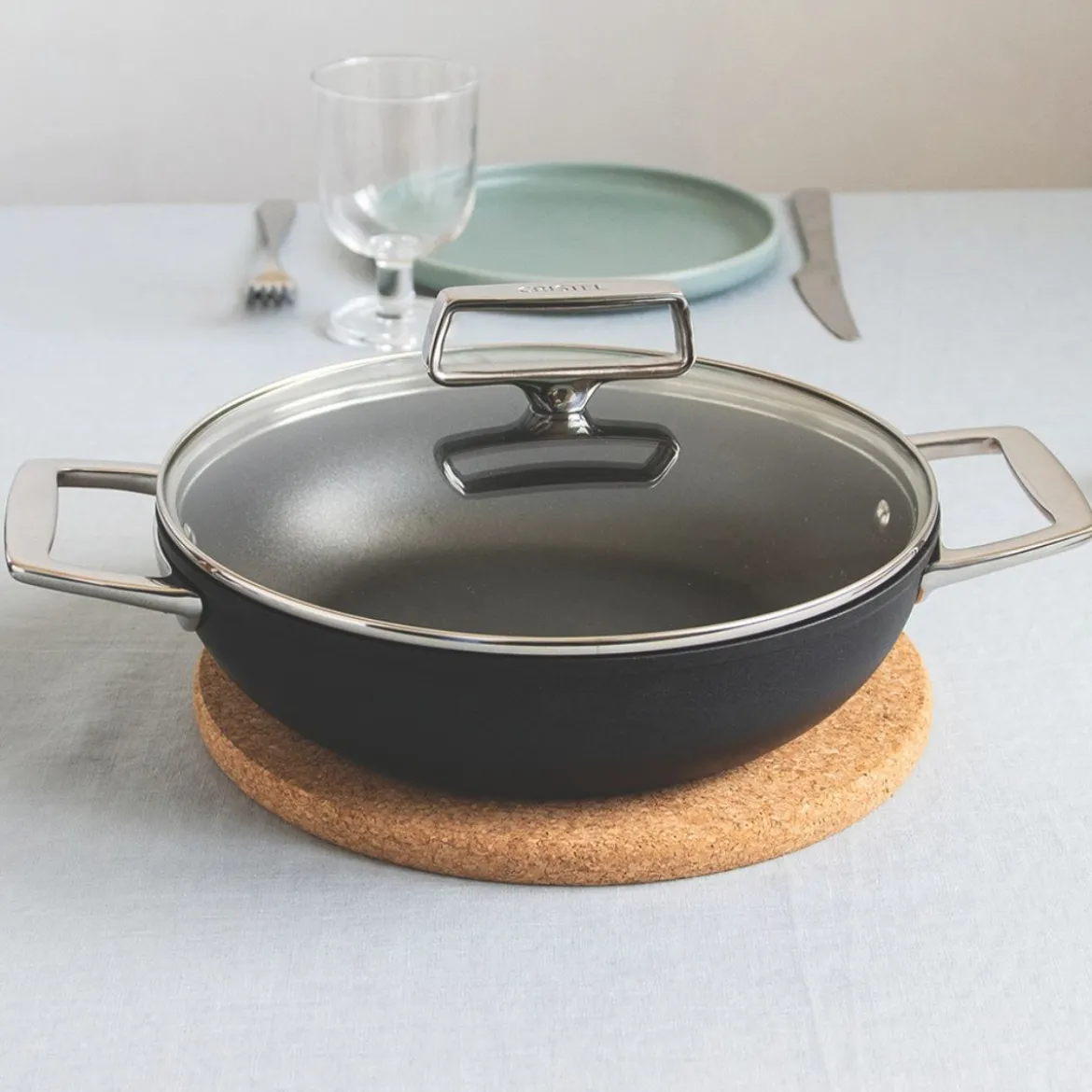 Cacerola baja cerámica con tapa Ceraliss+ Castel'Pro Cristel