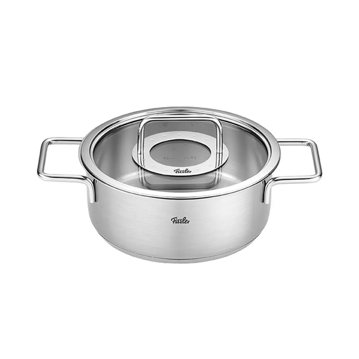 Cacerola de acero inoxidable con tapa de cristal Pure Fissler