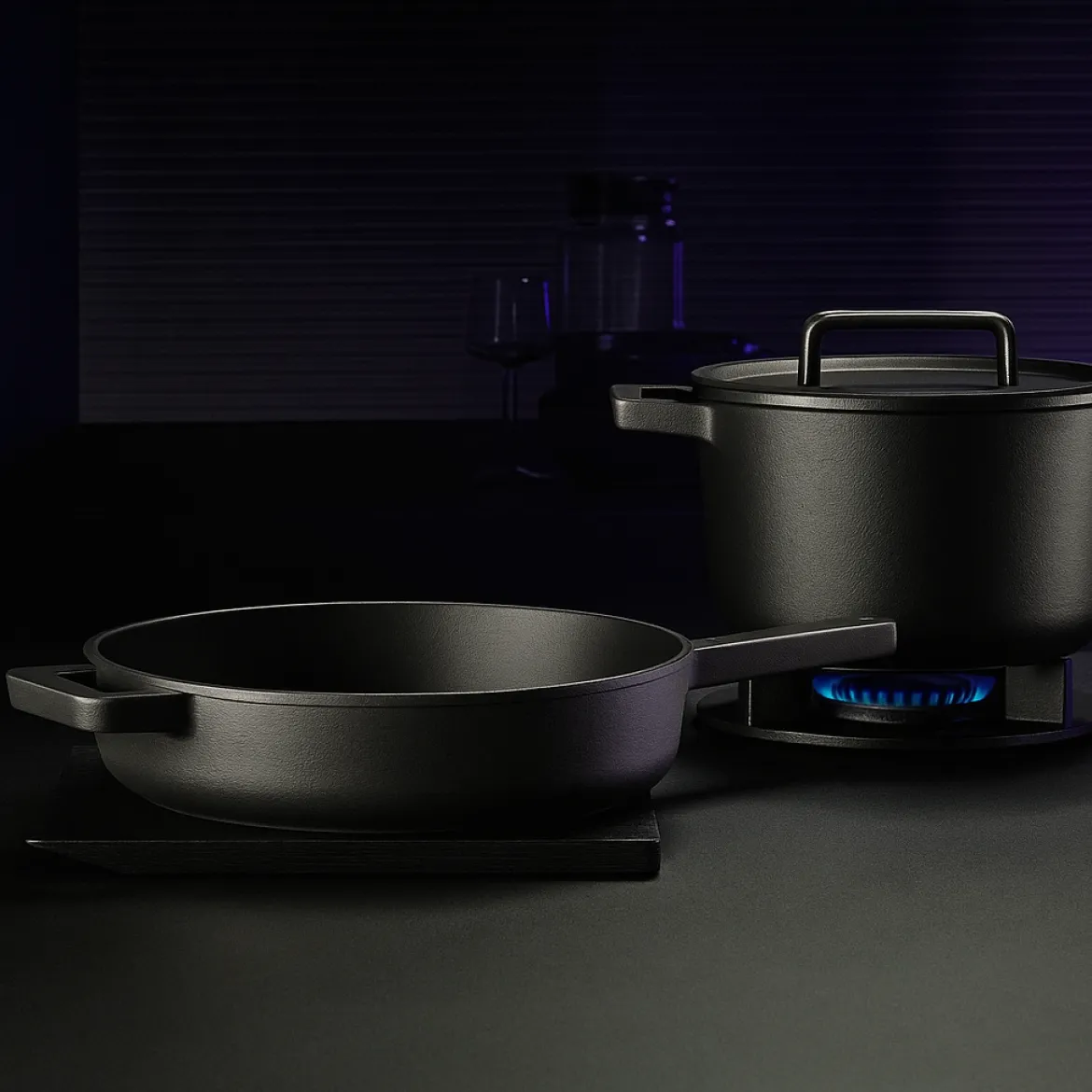 Conjunto de cocotte y sartén de hierro fundido Flavour WMF