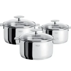 Conjunto de 3 ollas acero inoxidable multicapa Casteline Cristel