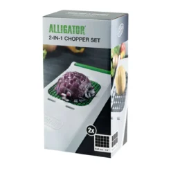 Cortador de patatas y verduras con dos cuchillas y recogedor Alligator