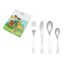 Cubertería de 4 piezas de acero inox Forest Animals Zilverstad
