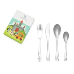 Cubertería de 4 piezas de acero inox Caballeros y Princesas Zilverstad
