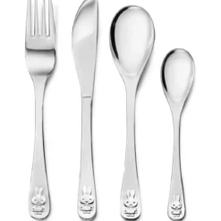 Cubertería de 4 piezas de acero inox Miffy Zilverstad