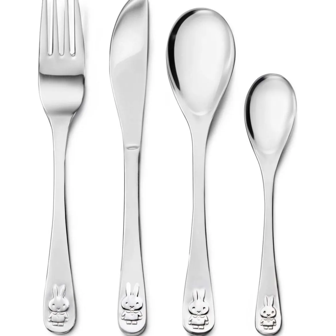 Cubertería de 4 piezas de acero inox Miffy Zilverstad