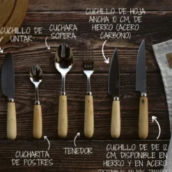 Cuchillo de cocina Pallarès de acero carbono con mango de boj