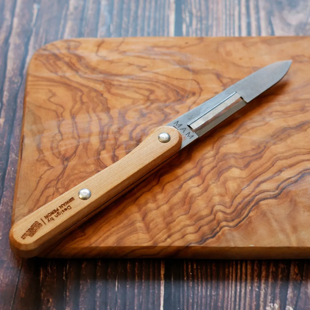 Cuchillo pelador con mango de madera de olivo Roger Orfevre
