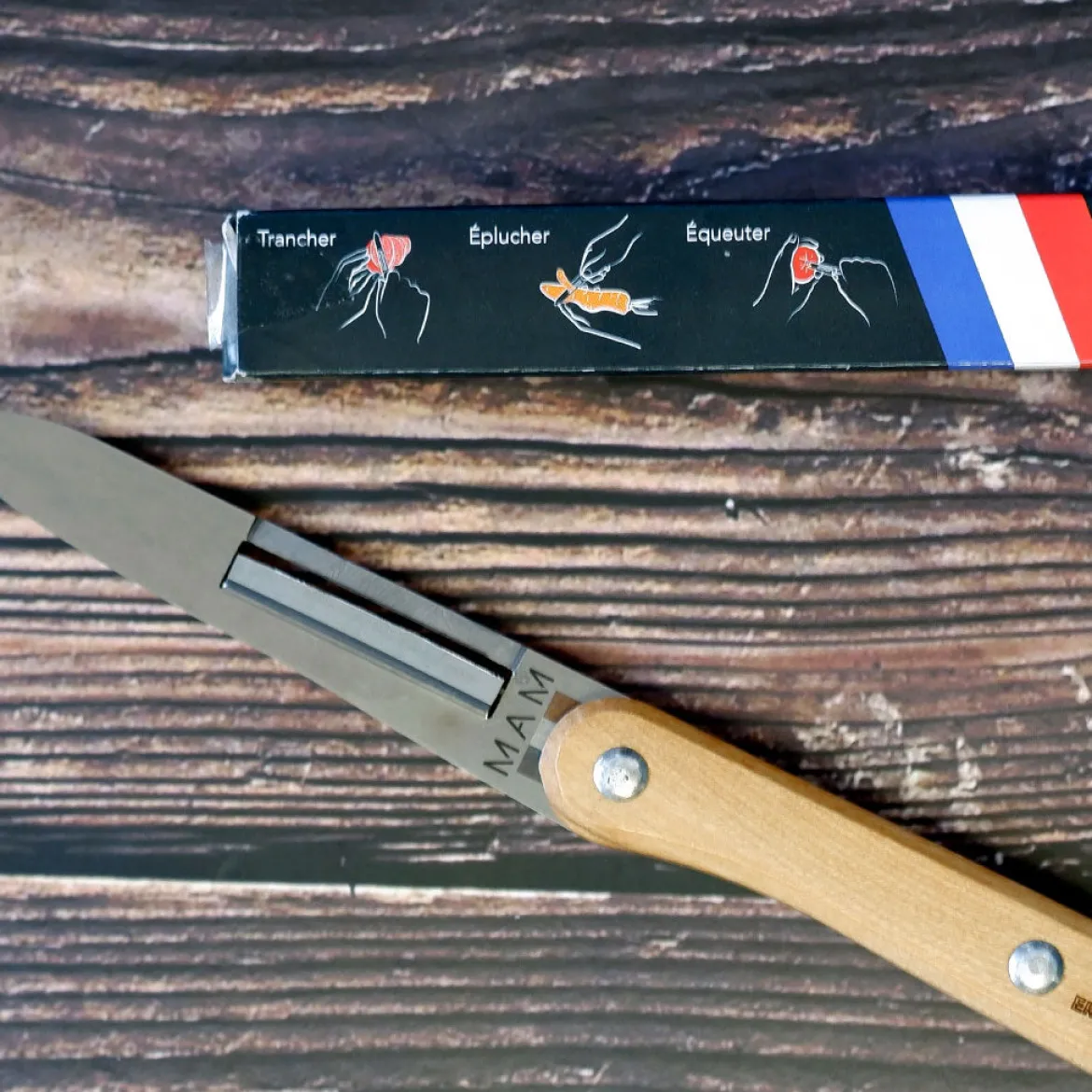 Cuchillo pelador con mango de madera de olivo Roger Orfevre