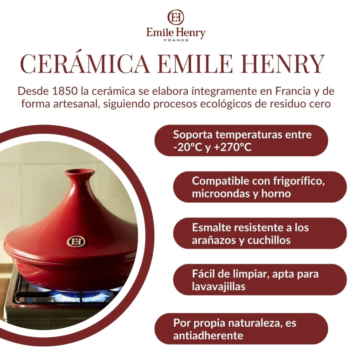 Fuente cerámica ovalada para horno Emile Henry