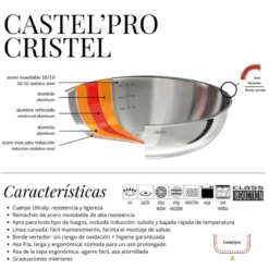 Grill de acero inoxidable 3-Ply Castel'Pro Cristel