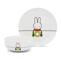 Juego cubertería 6 piezas inox y porcelana Miffy Zilverstad