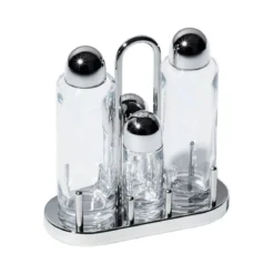 Juego de condimentos de 4 piezas de acero inoxidable Alessi