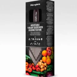 Mandolina hoja en V ajustable con función juliana Microplane