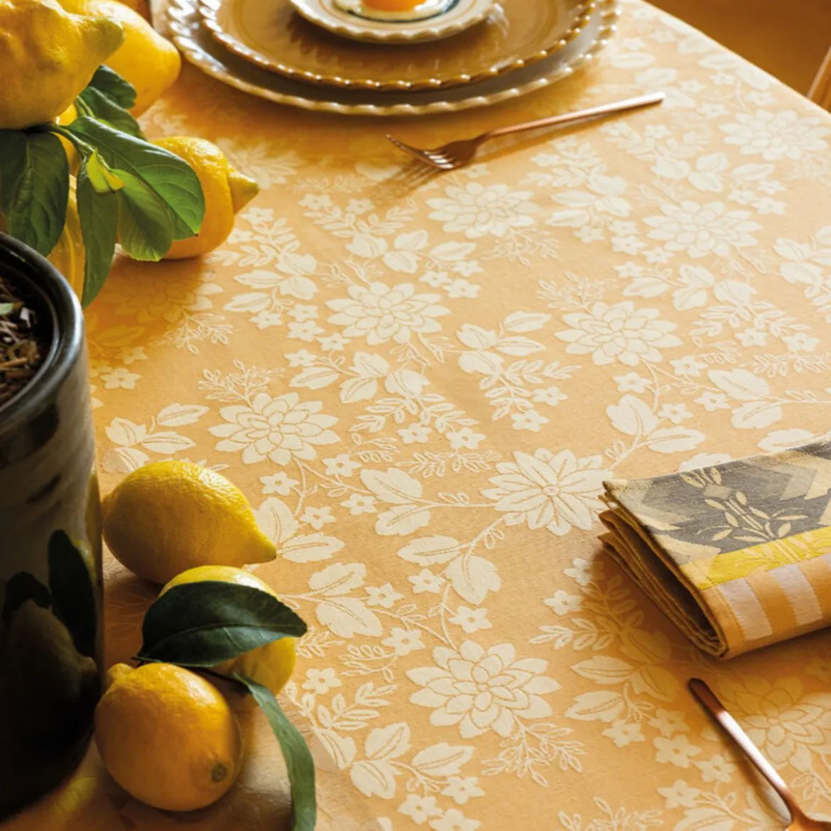 Mantel antimanchas de algodón Gipsy Le Jacquard Français