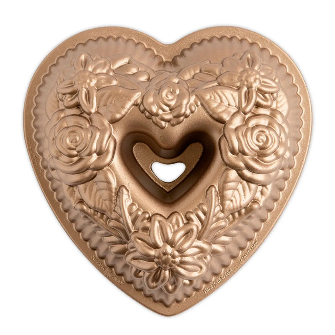 Molde corazón floral Bundt Nordic Ware