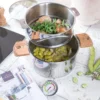 Olla vaporera de acero inoxidable con termómetro BIOME Cristel
