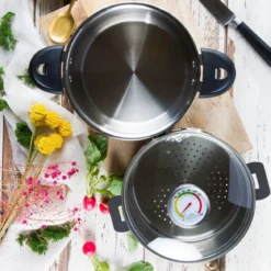Olla vaporera de acero inoxidable con termómetro BIOME Cristel