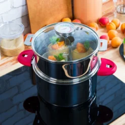 Olla vaporera de acero inoxidable con termómetro BIOME Cristel