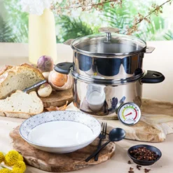 Olla vaporera de acero inoxidable con termómetro BIOME Cristel