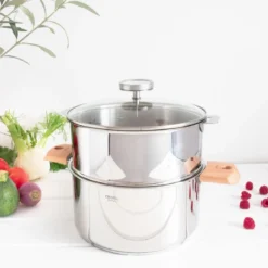 Olla vaporera de acero inoxidable con termómetro BIOME Cristel