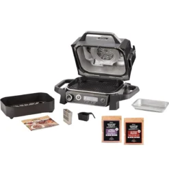 Parrilla eléctrica de exterior con ahumador y freidora de aire Ninja®