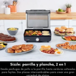 Parrilla y plancha de interior 2 en 1 Sizzle Ninja®