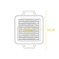 Plancha grill cuadrada con asas 28cm Chef Collection Lodge