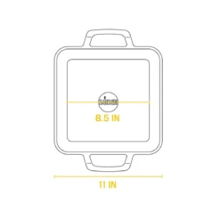 Plancha grill cuadrada con asas 28cm Chef Collection Lodge