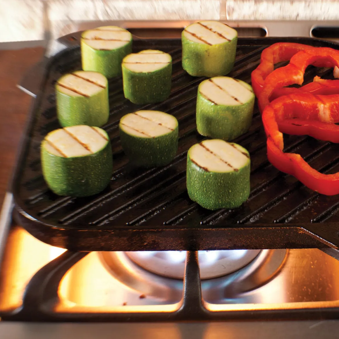 Plancha grill cuadrada reversible de hierro Lodge