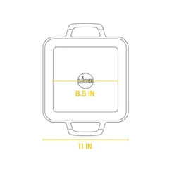 Plancha lisa cuadrada con asas 28cm Chef Collection Lodge
