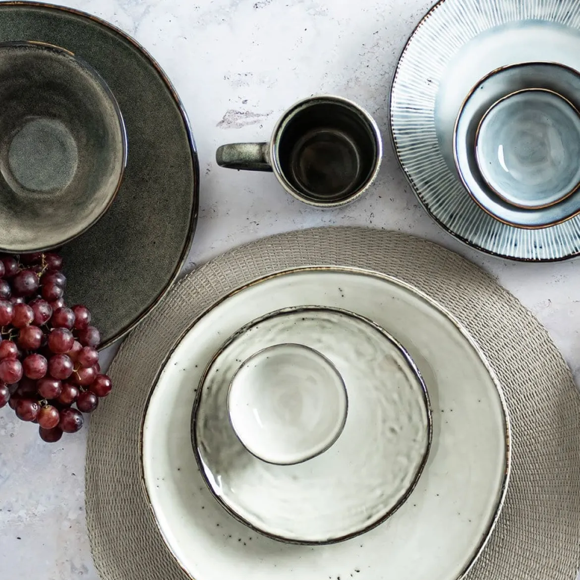 Plato de postre de gres Organic Collection