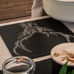 Plato y salvamanteles cuadrado de pizarra Selbrae