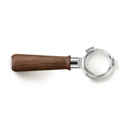 Portafiltros sin fondo de acero inox y madera de nogal Sage