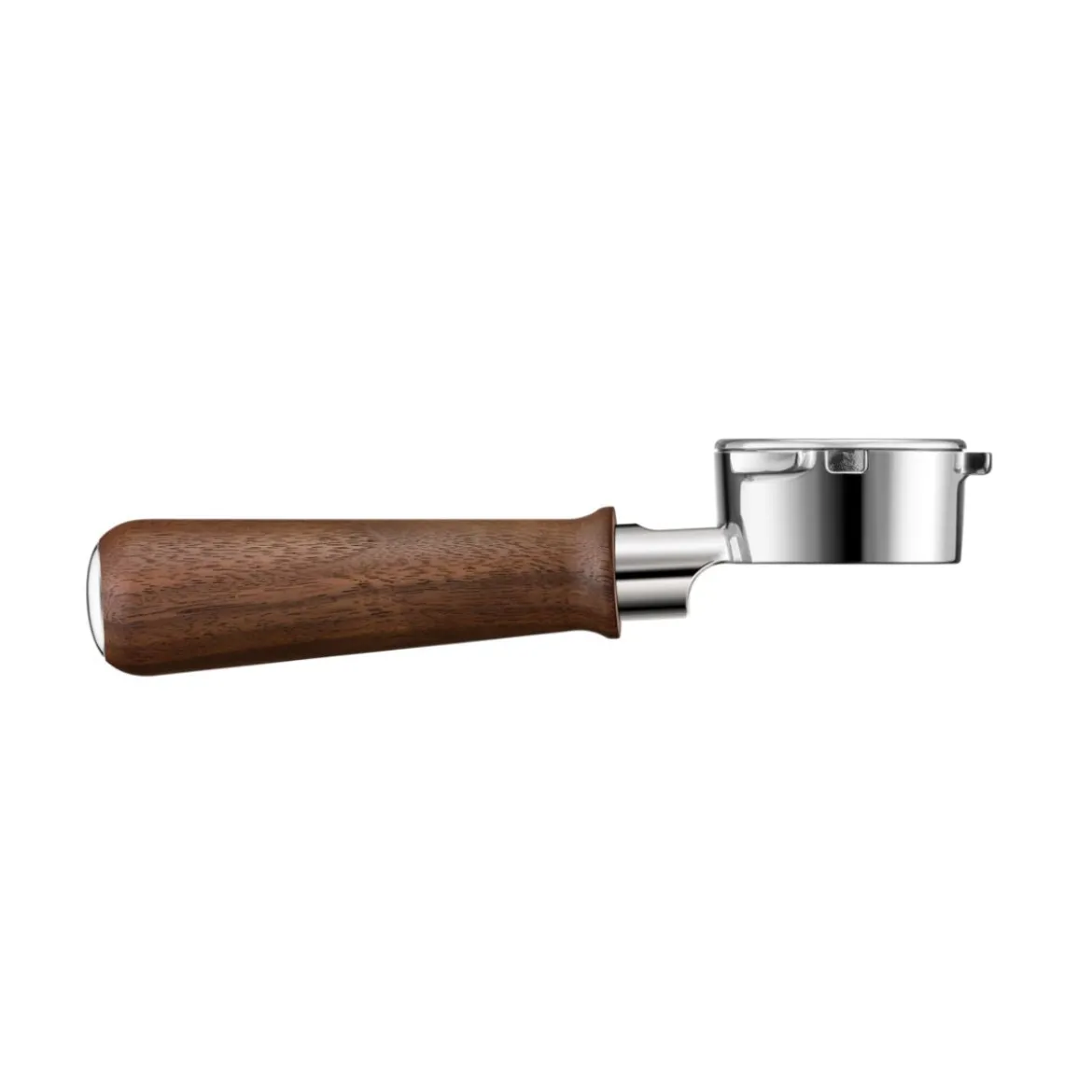 Portafiltros sin fondo de acero inox y madera de nogal Sage