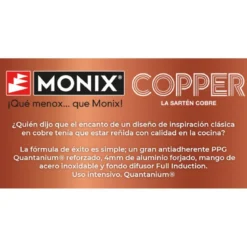 Sartén antiadherente Copper Monix (acabado cobre+titanio)